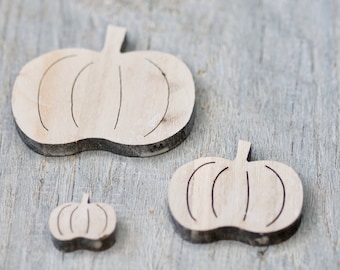 Wooden Pumpkin Cutout, Mix of 3 sizes, Wood Pumpkin Shapes, Halloween Decor, Halloween Pumpkin, Halloween Craft Supplies, Rustic Pumpkin