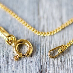 17.5&quot; 19.5&quot; 24k Gold Curb Chain plated over sterling silver Finished Chain Jewelry Making Chain Jewelry Delicate Minimalist Jewelry Chain