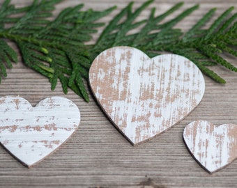 Rustic Hearts 18pic Decorative Paper Hearts, Eco Friendly Upcycled Rustic Wedding Decor Woodland Wedding Hearts for Girland Heart Ornaments