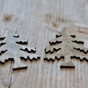 10pics Dark Wooden X-mas Trees Decor, Natural Rustic Craft CHristmas Trees, Scrapbooking X-mas Tree Shapes, Rustic Christmas Decorations image 3