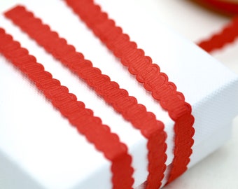 Red Xmas Lace Ribbon, 10yards 10mm Grosgrain Ribbon Bright Red, Craft Ribbon, Florist Ribbon, Light Red Millinery Ribbon, Decorative Ribbon