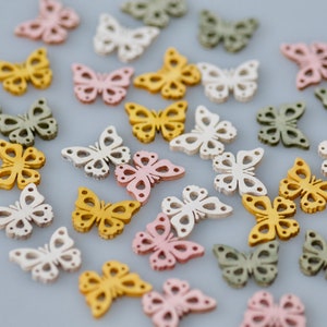 Small Wooden Butterfly Ornaments 36pics Mix 4 colours , Natural Wood Butterfly Rustic Wood Butterfly Decor, Summer Nature Craft Supplies