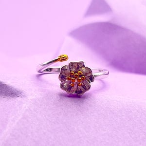 Cherry Blossom Jewellery, Floral Ring, Plum Blossom Flower Ring, Winter Ring, Elegant Ring 925 Sterling Silver, Gift For Mom