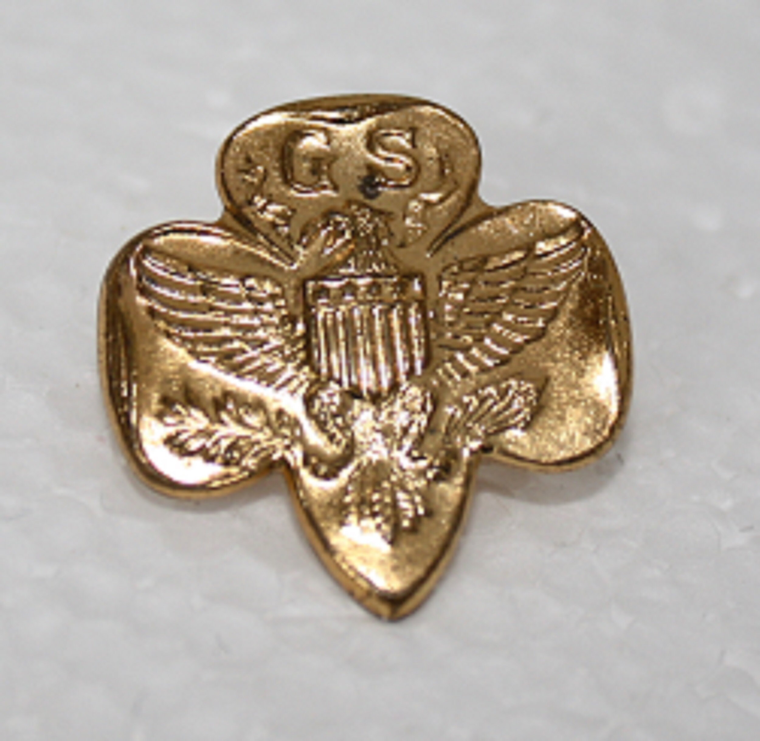 Vintage 1960 Girl Scout Membership Pin Trefoil Gold Eagle Girl Etsy