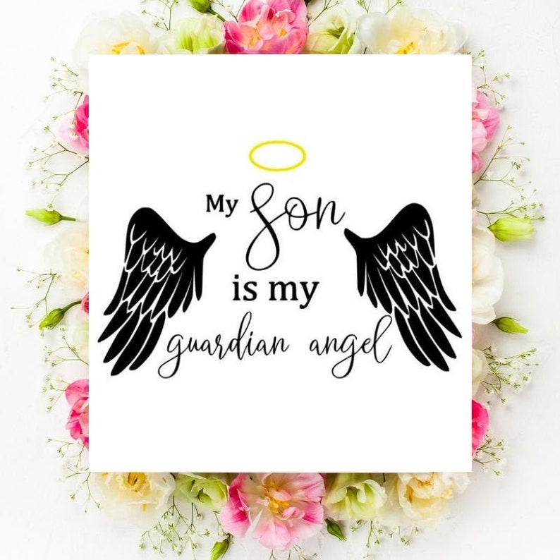 My son svg guardian angel svg angel wings svg halo svg  Etsy