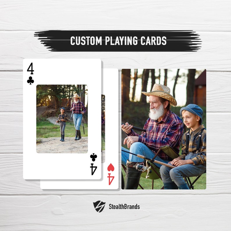 Playing Cards with Pictures - Gift for Grandpa from Granddaughter - Custom Photo Deck of Cards - Poker Lover Grandpa Gift for Father's Day 