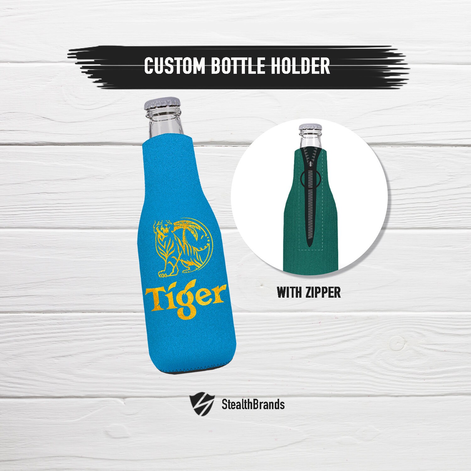 Personalized Bottle Koozie with Zipper Wedding Soda Koozie Etsy