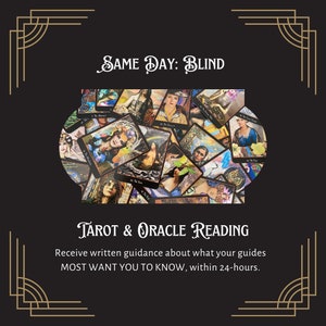 Same Day Blind Tarot Card Reading | Oracle Reading | Online Readings | Intuitive Readings | Psychic Reading