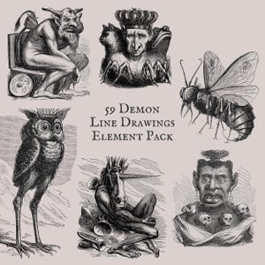 Elementpaket med demonlinjer | PNG-clipart | Illustrationspaket