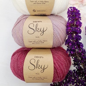 data Træ smør DROPS Sky Knitting Yarn Super Soft and Lightweight in Baby - Etsy