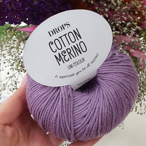 DROPS Cotton Merino Yarn Soft Wool DK light worsted yarn Superwash merino yarn High Quality Knitting Yarn
