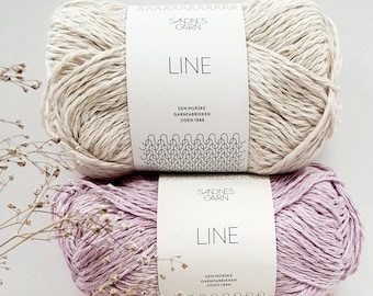 SANDES GARN Line Knitting Yarn Beautiful Norwegian Spring/summer yarn Line Cotton linen yarn 50 grams