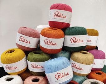 Fil de coton Phildar Perle 5 fine dentelle, fil à tricoter au crochet-fil de coton biologique-fil de coton merserisé égyptien-set au crochet-sous-verre