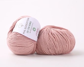 Phildar ECOCOTON 100% cotton yarn Crochet knitting yarn Cotton baby sport weight yarn Organic cotton yarn 50g