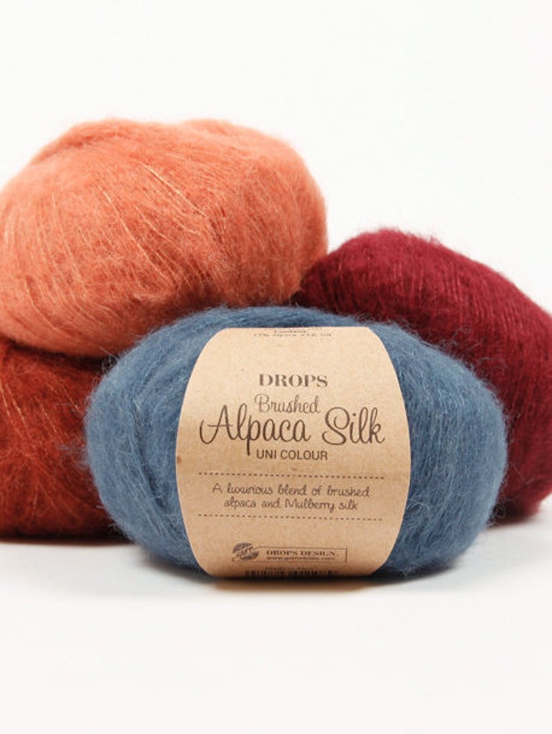 DROPS Brushed Alpaca Silk Knitting Beautiful Soft Yarn Aran Etsy UK