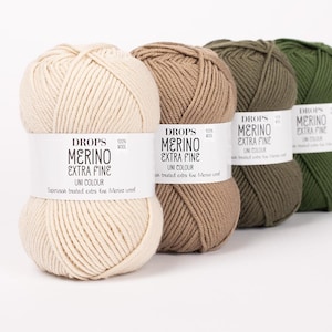 DROPS Merino Extra fine DK yarn (8ply) 100% wool Knitting wool Merino wool Superwash treated