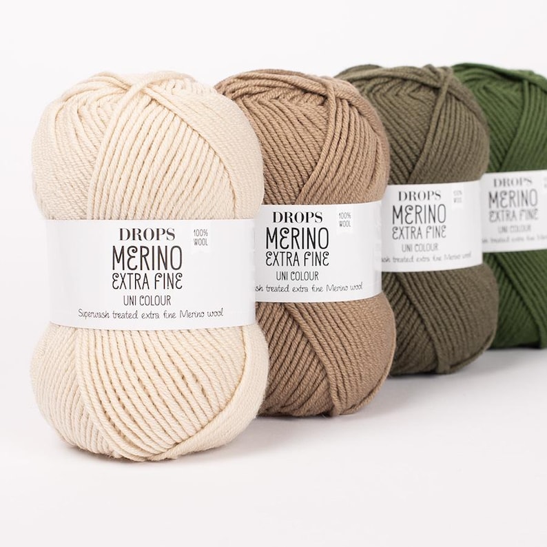 DROPS Merino Extra fine DK yarn (8ply) 100% wool Knitting wool Merino wool Superwash treated