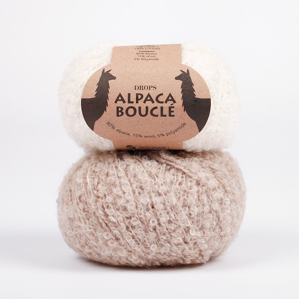 DROPS Alpaca Boucle Garnstudio design yarn Soft light Alpaca wool yarn Super Loopy knitting wool Toy making knitting loop yarn Aran worsted