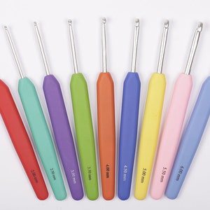 Ergonomic soft grip hook DROPS PRO CIRCUS Crochet Hooks Aluminium 13cm Gift for Craftier