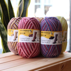 REGIA Tutti Frutti Color Knitting Yarn Super Colourful For socks Cotton  Multicolor 100g