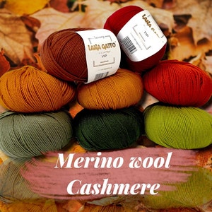 LANA GATTO Vip Filato per maglieria Collezione Luxury Filato di Lana Merino Extrafine Italiana Filato di Cashmere Filato Estivo 50g