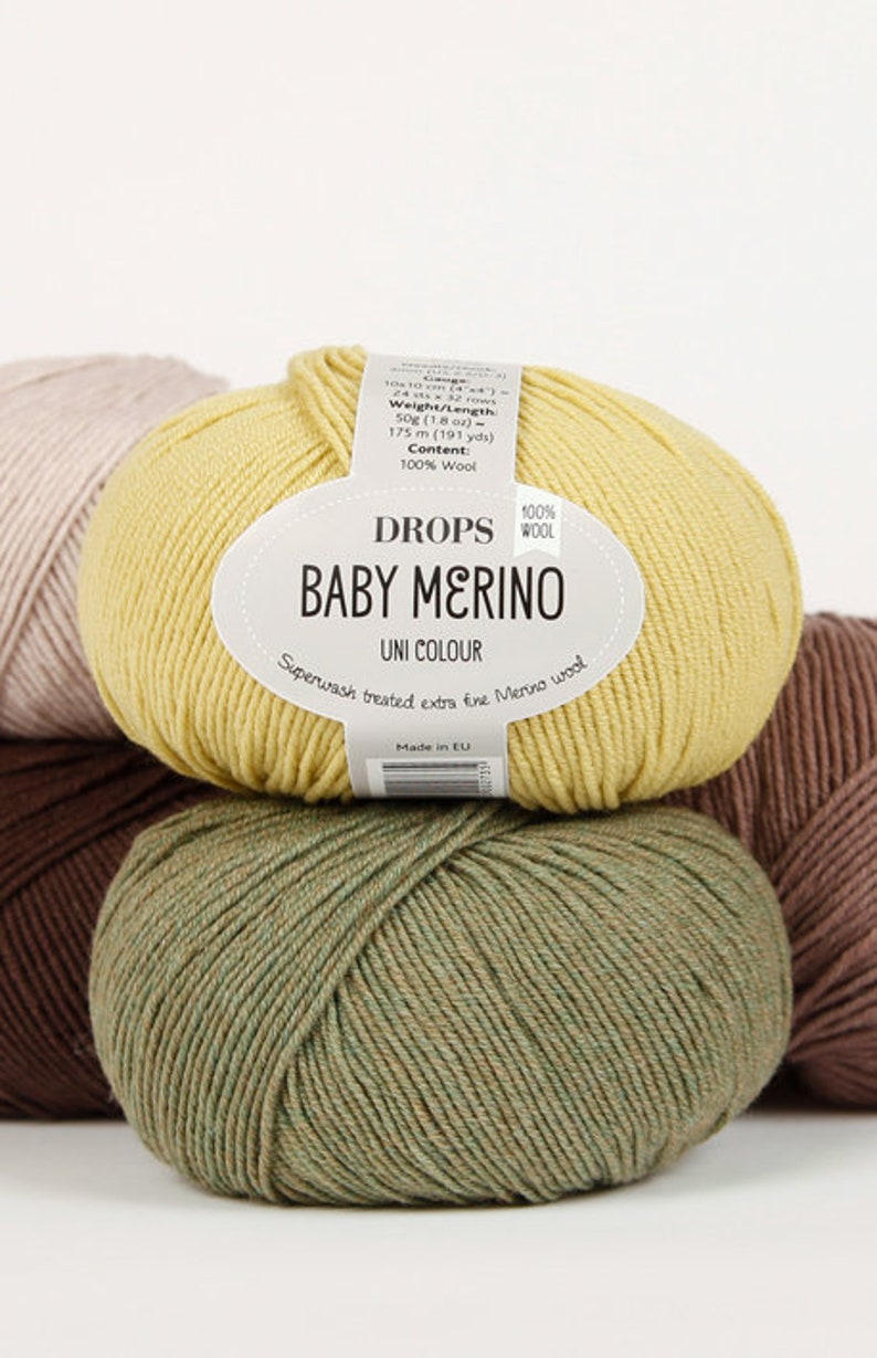 DROPS Baby Merino knitting yarn Superwash treated extra fine merino wool yarn Sport Garnstudio design 50g image 7