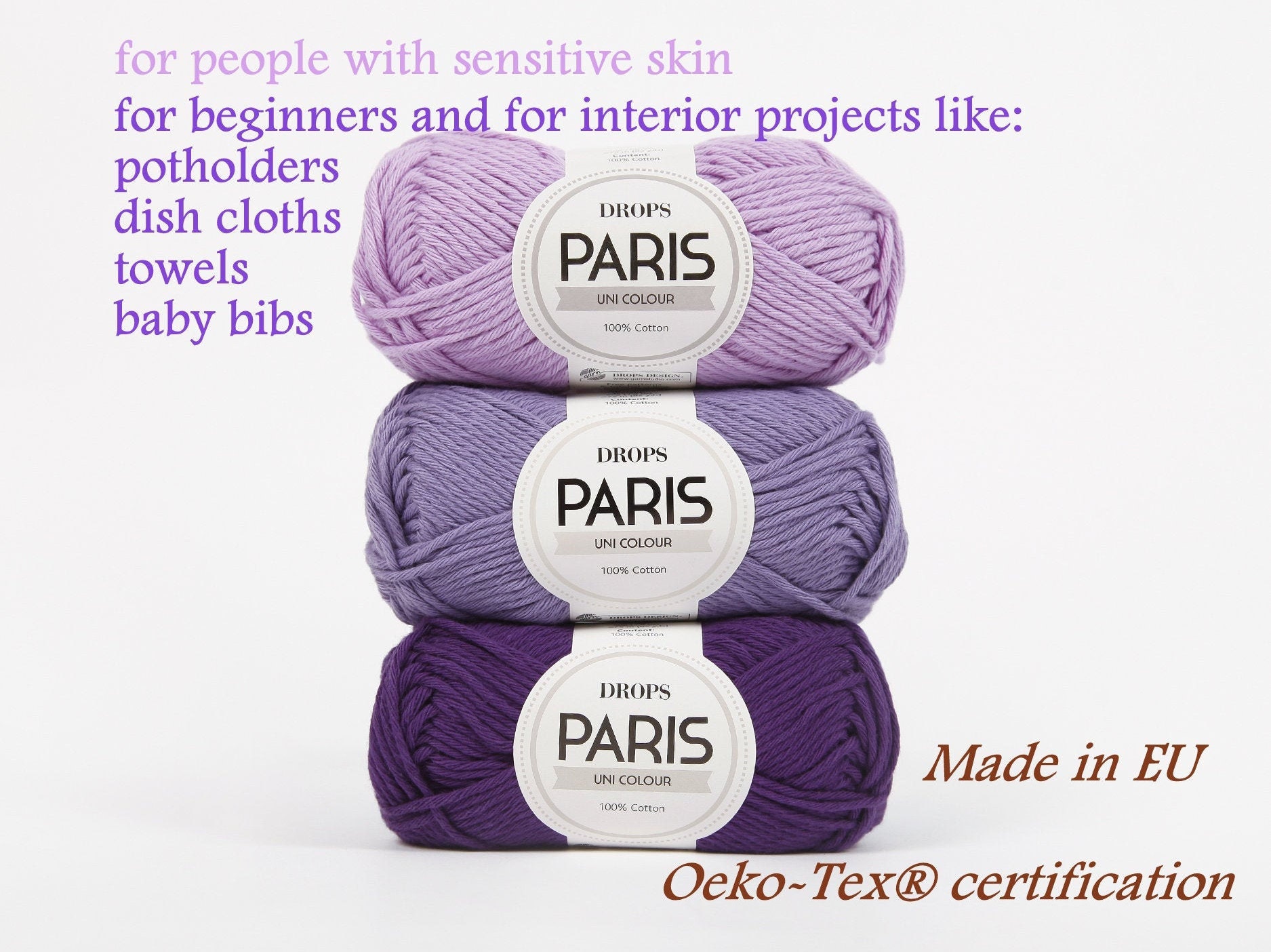 DROPS Paris Cotton Knitting Yarn Beautiful Summer Yarn Etsy Canada