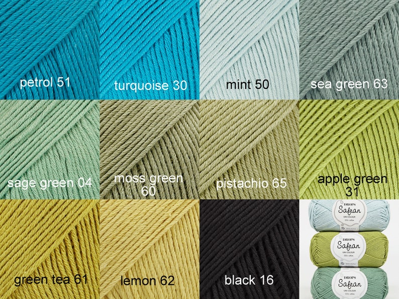 DROPS Safran Crochet Cotton Yarn Amigurumi Yarn 50g Crochet Etsy