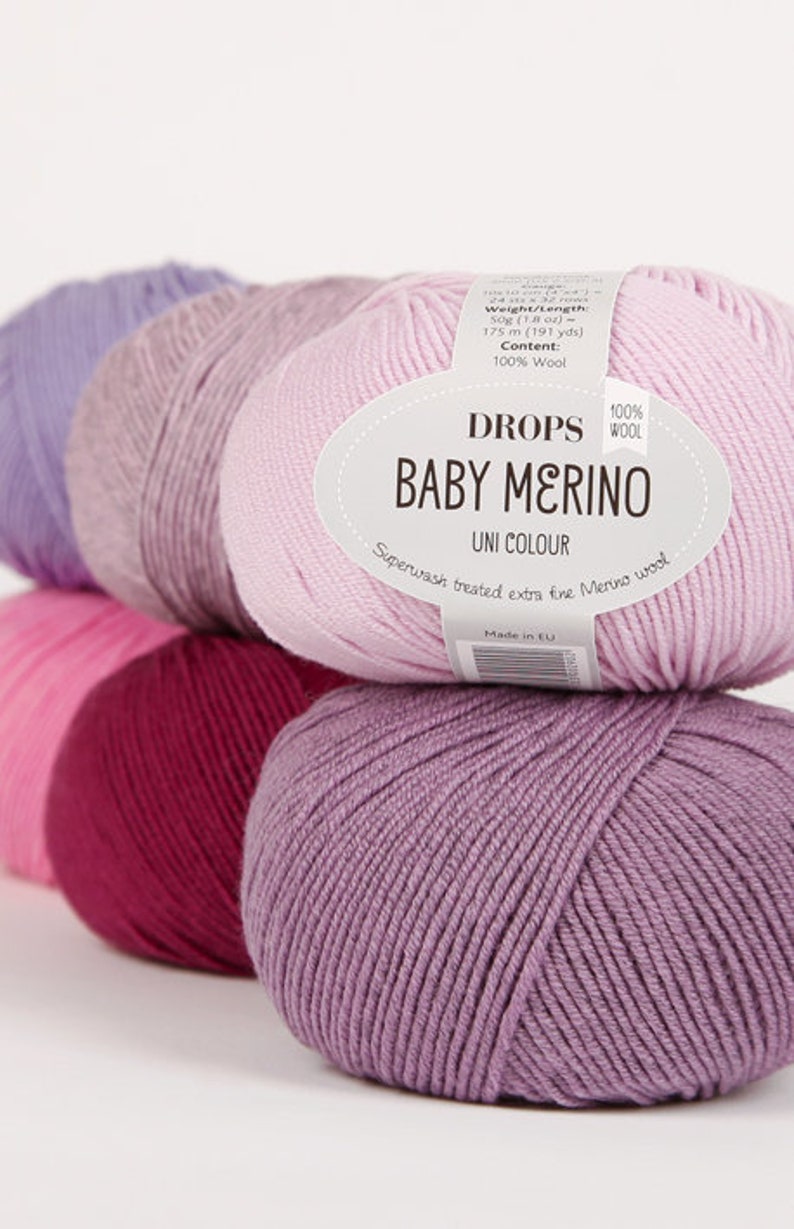 DROPS Baby Merino knitting yarn Superwash treated extra fine merino wool yarn Sport Garnstudio design 50g image 8