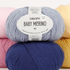 DROPS Baby Merino knitting yarn Superwash treated extra fine merino wool yarn Sport Garnstudio design 50g image 2