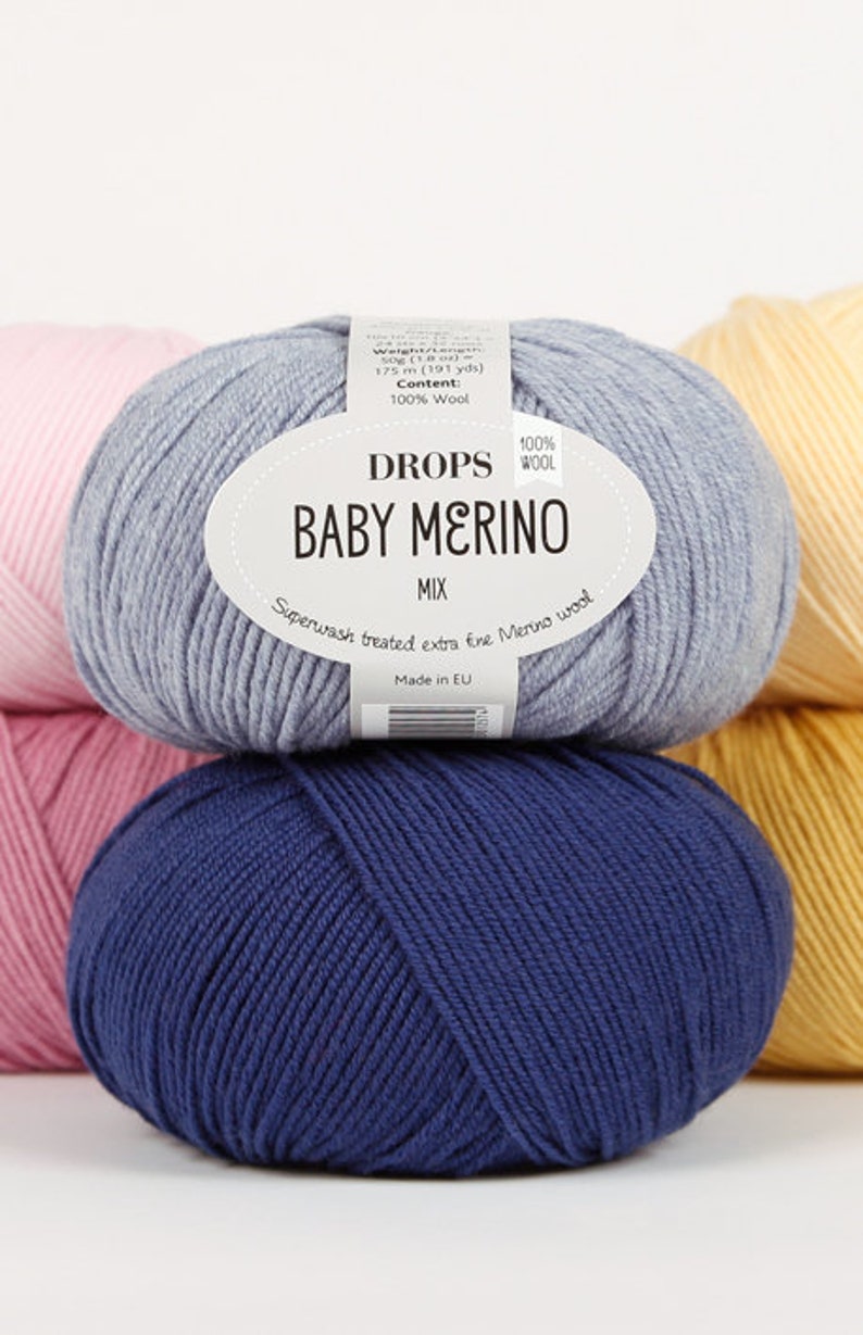 DROPS Baby Merino knitting yarn Superwash treated extra fine merino wool yarn Sport Garnstudio design 50g image 2