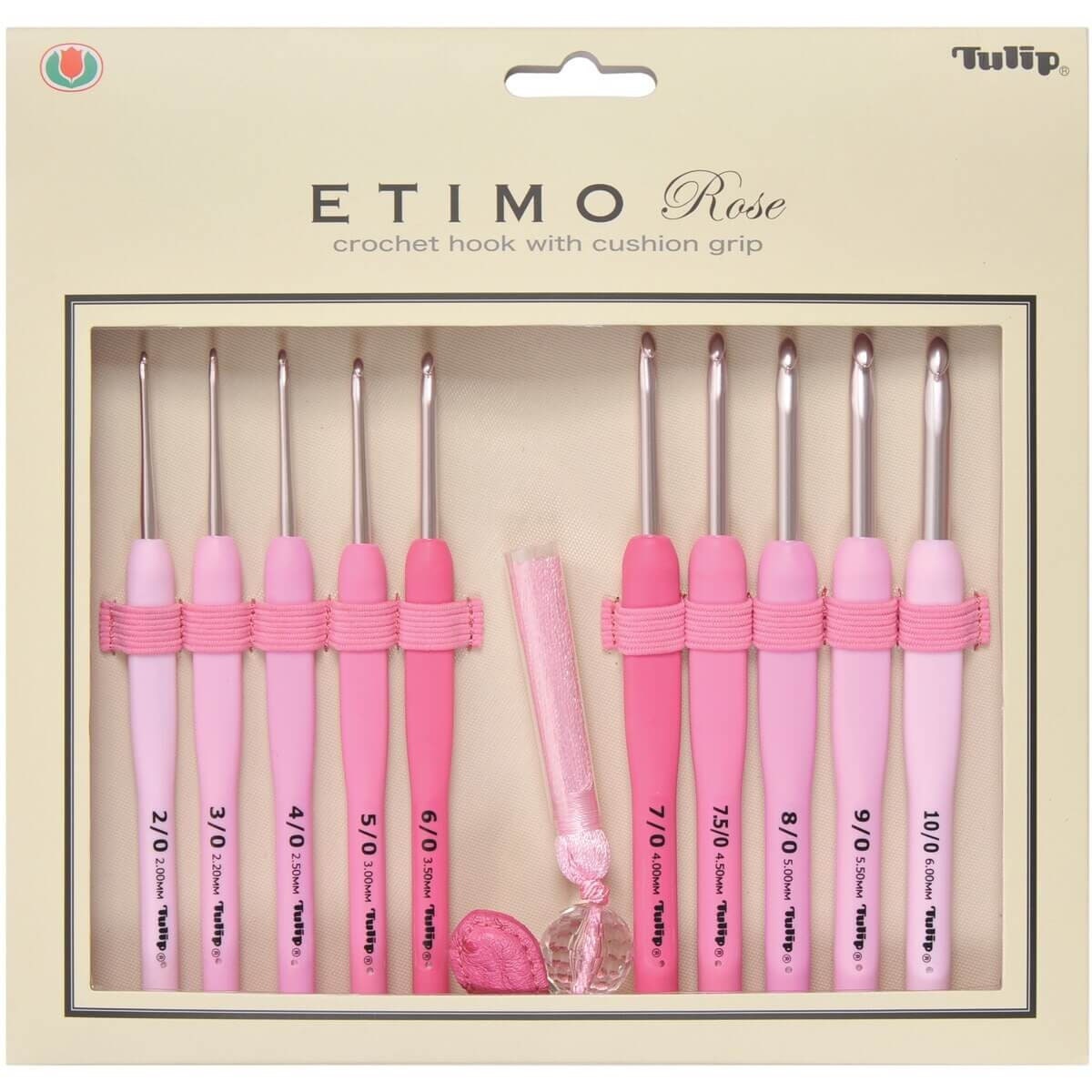 Tulip ETIMO Crochet Hooks With Cushion Grip in Gray and Gold