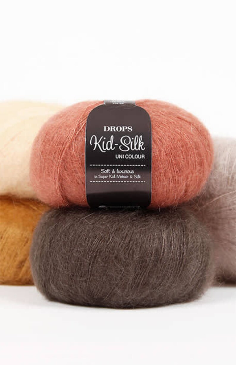 DROPS Kid Mohair Silk yarn Garnstudio design Luxury glossy Etsy