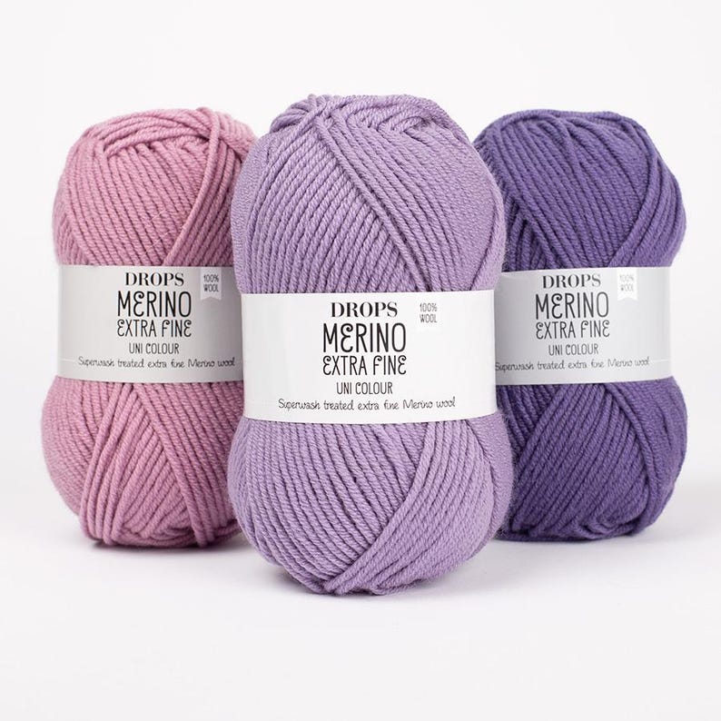 DROPS Merino Extra fine DK yarn (8ply) 100% wool Knitting wool Merino wool Superwash treated