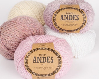DROPS Andes Super voluminöse Strickwolle Weiche und voluminöse Mischung aus Alpaka und Wolle Garnstudio Design
