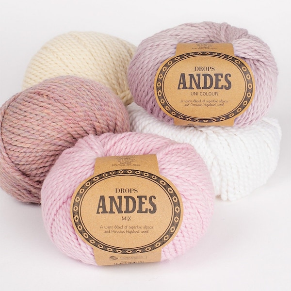 DROPS Andes Super bulky knitting yarn Soft and chunky blend of alpaca and wool Garnstudio Design