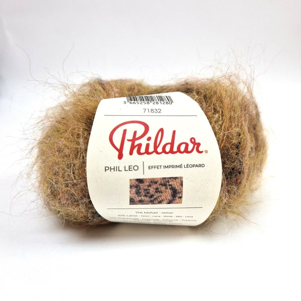 PHILDAR Phil Leo Long Mohair Hair Modern Prints Knitting Yarn 25g
