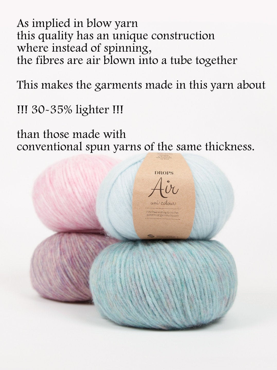 DROPS Air a Medium Thick Blow Yarn, Baby Alpaca and Merino Wool