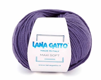 MAXI SOFT Lana Gatto-merino superwash- worsted weight yarn- aran yarn- Soft wool yarn- Yarn for baby-50g 90m