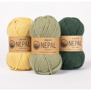 Hilo de tejer Lana Drops Nepal - Hilo de lana - Hilo de grosor Aran - Hilo de lana peinada - Hilo suave - Hilo cálido - Tejido de invierno