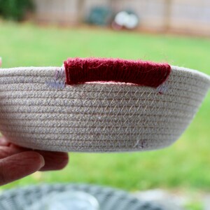 Handmade Rope Basket, Jute Handles, Storage, Bowl, Home Decor Basket, Made in USA, Gift Basket