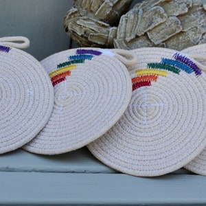 Handmade Pride Rainbow Rope Coasters Set of 4 image 7