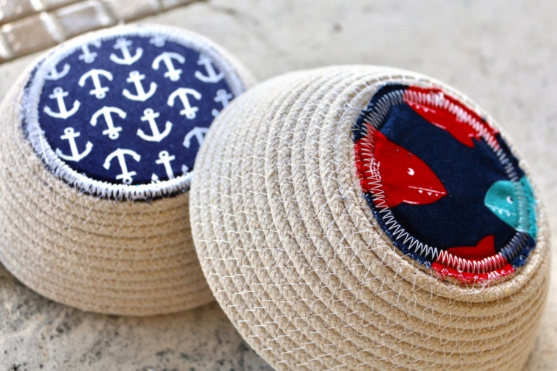 Handmade Rope Basket Nautical Anchor Gift ideas Home Etsy