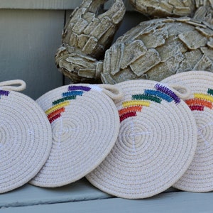 Handmade Pride Rainbow Rope Coasters Set of 4 image 3