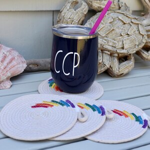 Handmade Pride Rainbow Rope Coasters Set of 4 image 6