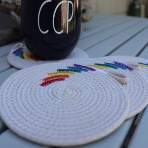 Handmade Pride Rainbow Rope Coasters Set of 4 image 5