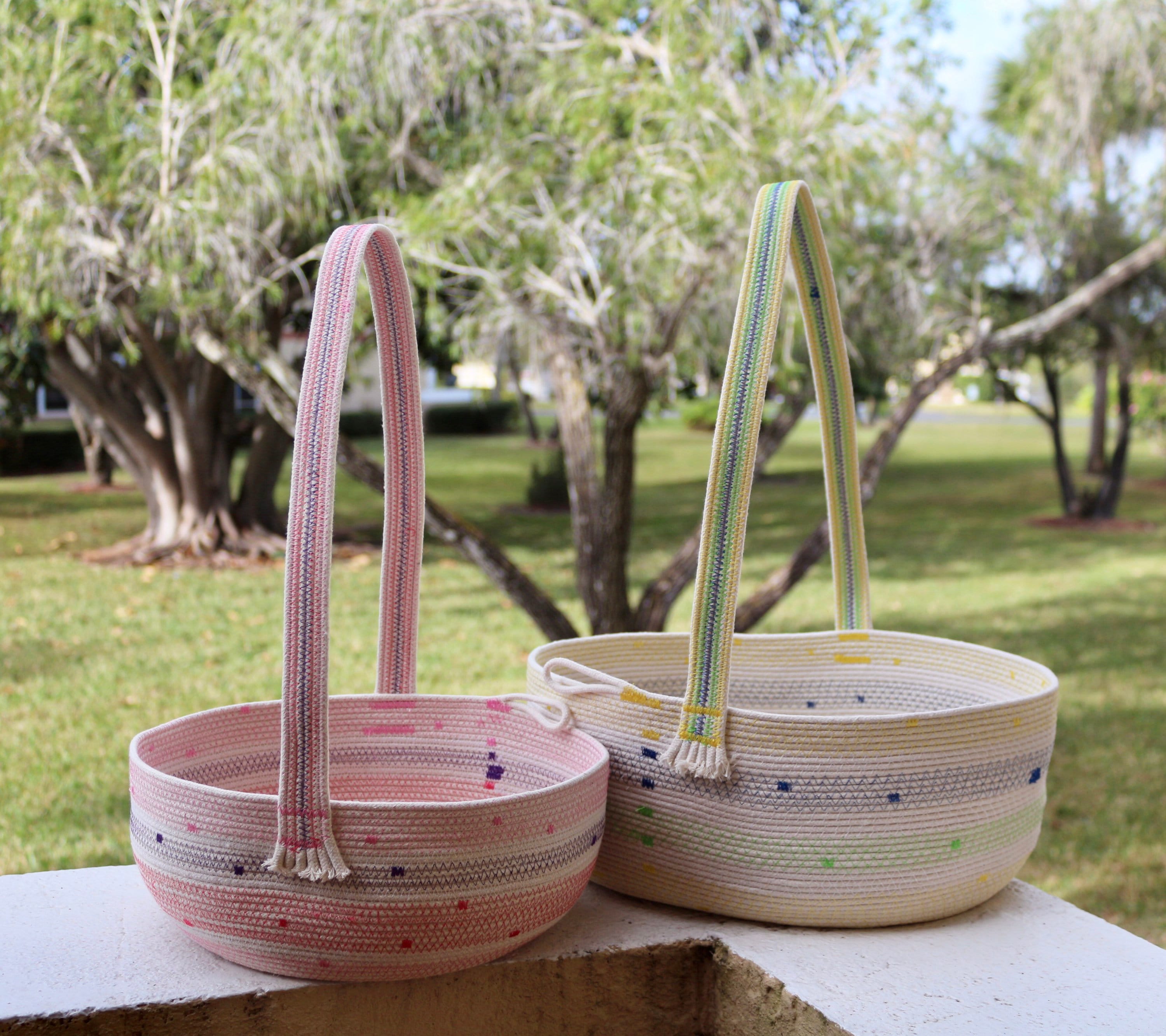 Handmade Easter Basket Rope Basketeaster Rope Basket Large Etsy UK