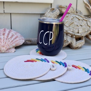 Handmade Pride Rainbow Rope Coasters Set of 4 image 8