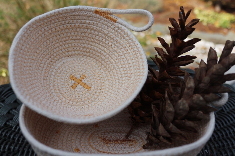 Handmade Rope Basket Home Decor Christmas D\u00e9cor Storage Holiday D\u00e9cor Natural /& Gold Made in USA Entertain
