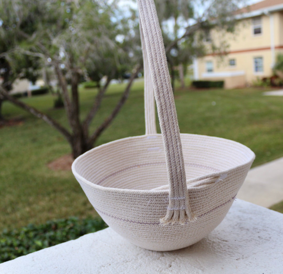 Easter Rope Handmade Easter Basket, Easter Rope Basket, Flower Girl Basket, Kids ...